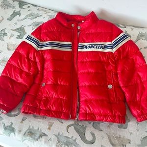 Red MONCLER puffer jacket 18/24M
